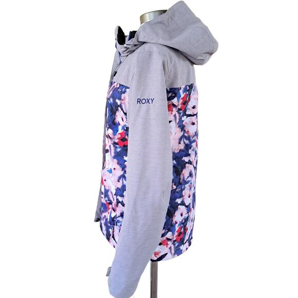ROXY JETTY Snowboard Jacket Small Mazarine Blue Mind Jingle Floral *SHELL ONLY* - Picture 5 of 14